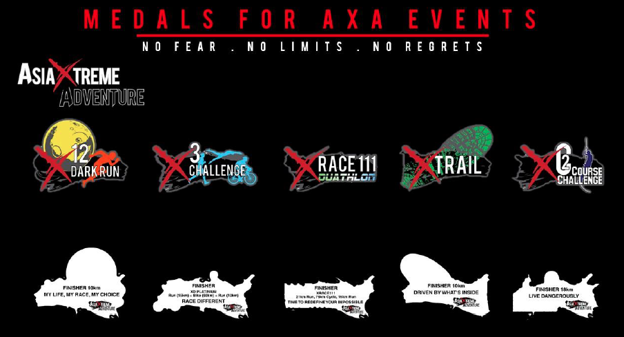 Asia Extreme Adventure 2015 medals for individual races