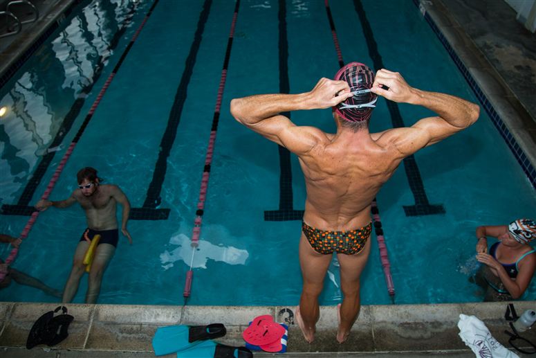 Crowie preparing for a swim session. Photo from Specialized