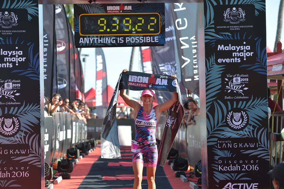 Diana Riesler successfully defends her title at Ironman Malaysia. Image from Ironman.com