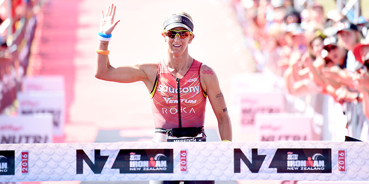 Meredith Kessler wins Ironman New Zealand with a new course record. (Ironman.com)