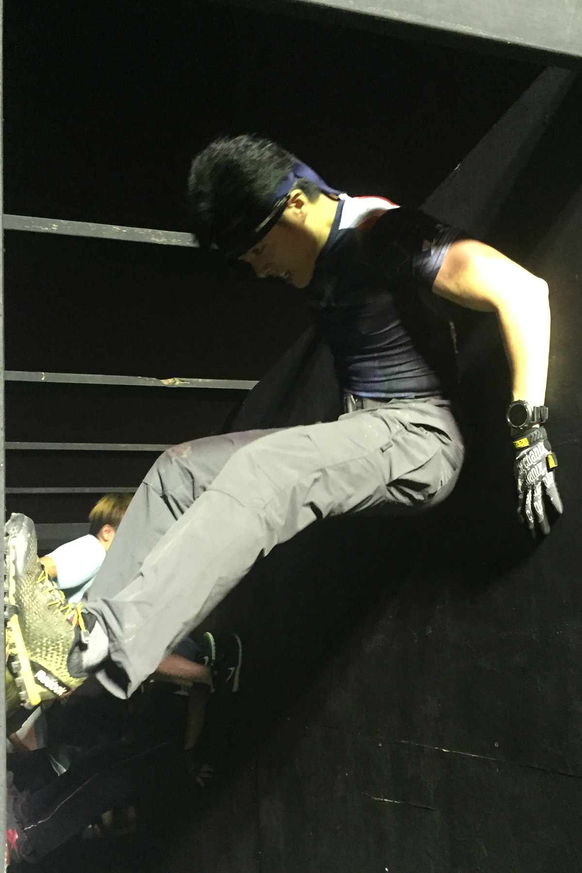 Don Wong traversing the obstacles at Viper Arena (Photo credit Don Wong)