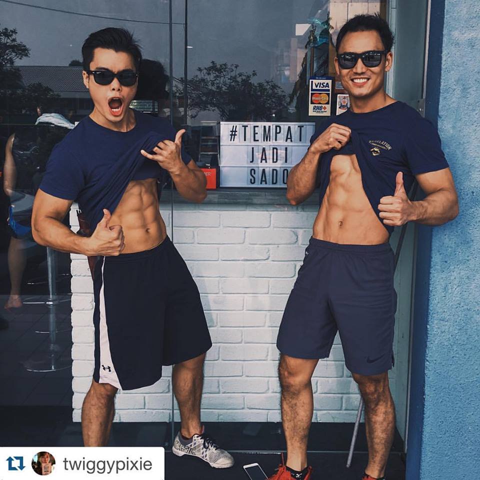 Jonathan and Andrew showing off their "Washboard Abs". (Facebook/Revelation Republic) 