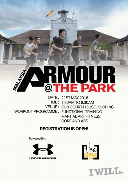 The majestic Old Courthouse in Kuching played host to a free community workout by Under Armour Malaysia. (Facebook/LynnD Ong)
