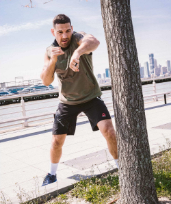 Even a tree can be your shadow boxing companion. (Reebok)