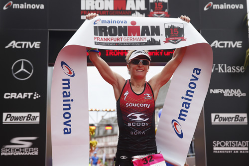 Melissa Hauschildt wins the Ironman European Championships. (Getty Images)