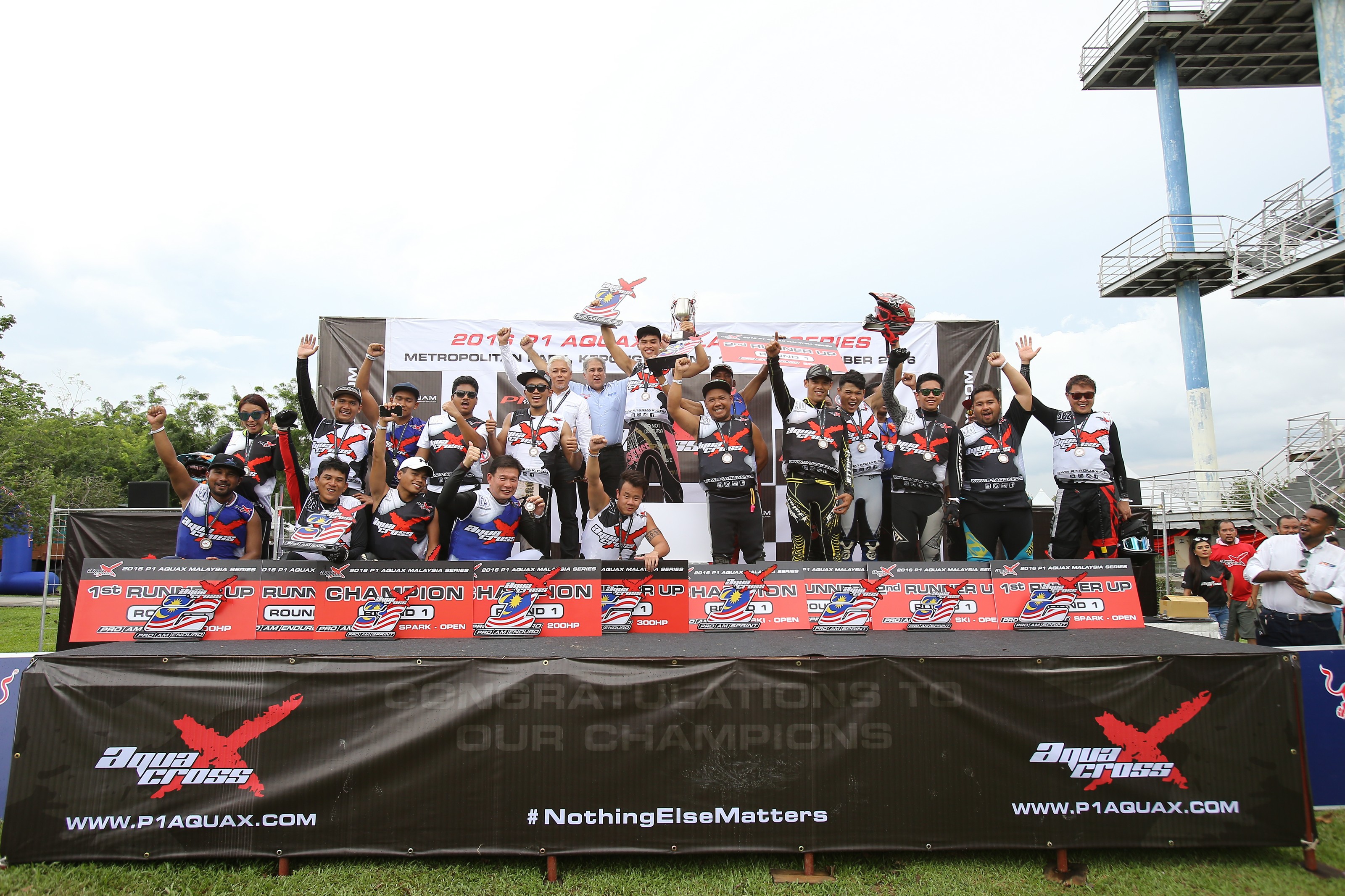 Overall group winners at the P1 AquaX Malaysia. 